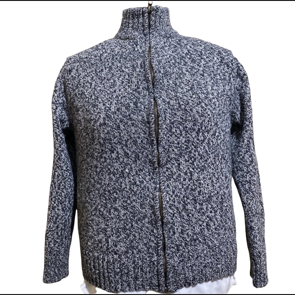 Ruff Hewn TurtleTight Knit  Neckline Cozy Sweater with Metal front Zipper